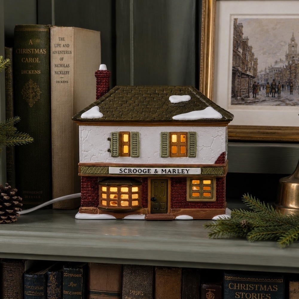 Department 56 Scrooge & Marley Counting House Dickens Village Porcelain 1986